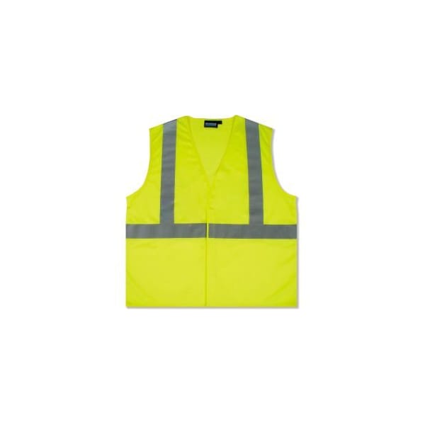 Erb Safety 100% Polyester, Hook & Loop Closure, 0 Outside Pockets, Hi Viz Lime, Size 5XLarge 61426 - main